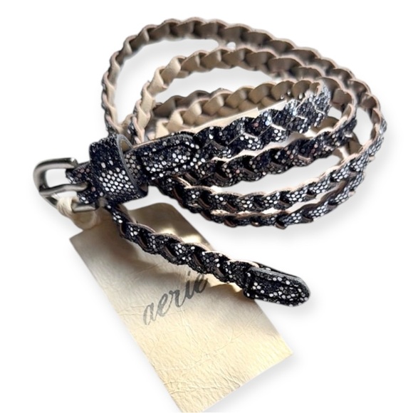 American Eagle Outfitters Accessories - AE 🦅 Glitter Braided Leather Skinny Belt, size XS